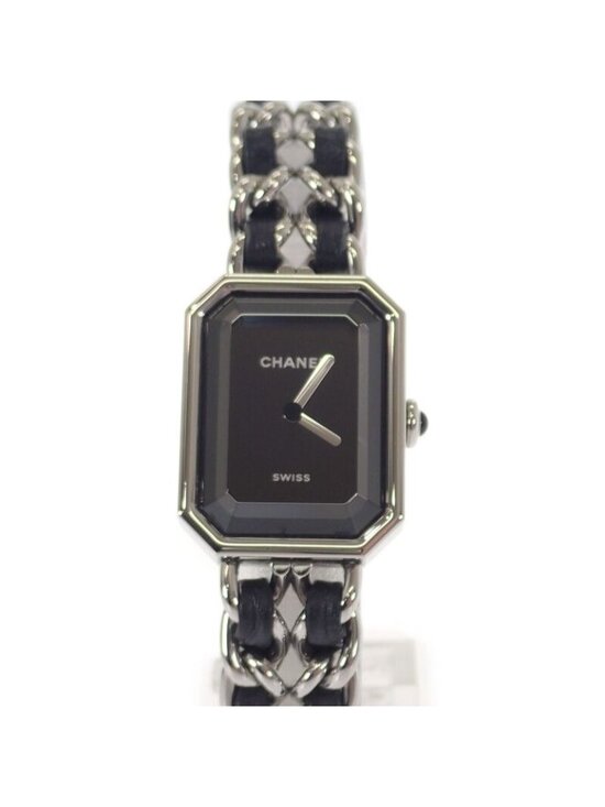Chanel Premier Iconic Chain L Watch Stainless Steel Leather Quartz Black Dial main image 12